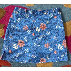 Greg Norman Play Dry Floral Golf Skort Blue Orange Size 6